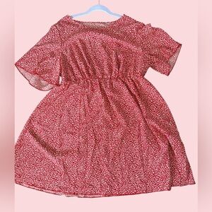 SHEIN Curve Red Floral Dress Women’s Plus 2XL Short Sleeve